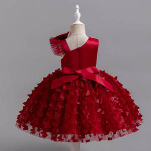 Vestido de Princesa con Apliques de Mariposa en un Hombro para Niñas de 1 a 12 Años, Elegante Vestido de Tul con Volumen para Cumpleaños, Venta al Por Mayor - Product Image 1