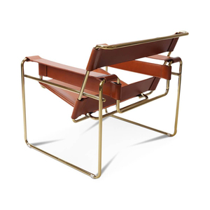 Moderner Skandinavischer Stuhl mit Chromrahmen und Lederriemen, zerlegbar, für Wohnzimmer, Schlafzimmer und Hotellounges im Freizeitstil - Product Image 3