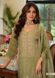 Designer Pakistani Salwar Kameez with Dupatta Set Premium Crush Tissue <b>Women</b> <b>kurta</b> Set for Special Occasion at Wholesale Price - Product Image 6