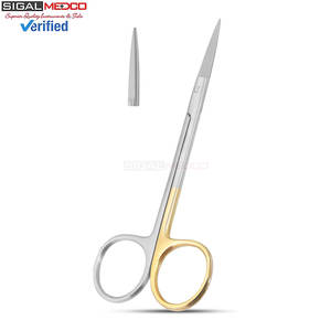 ชุดกรรไกรผ่าตัดขนาดเล็กไอริส 4.5 นิ้ว แบบตรง CVD ใบมีดหยัก Super-Cut ปลายแหลมละเอียด เครื่องมือผ่าตัดสำหรับตัดเยื่อหนัง ตัดเยื่อช้ำ และเย็บแผล - Product Image 2