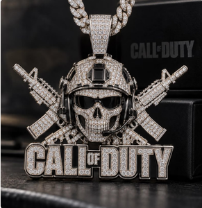 <b>Call</b> <b>Of</b> <b>Duty</b> Skeleton Pendant Iced Out Pendant with Moissanite Diamonds Iced Out Jewelry Charm Luxury Wholesale Pendant - Product Image 5