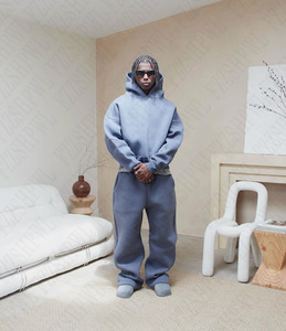 Custom Winter Casual Eco-Friendly Baggy Tracksuit Men Women Oversized Streetwear Hoodie <b>Jogger</b> <b>Matching</b> <b>Set</b> Logo Printing - Product Image 2