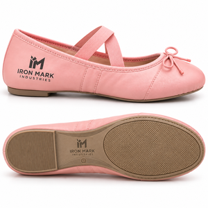 Pink Genuine Leather Ballet <b>Shoes</b> Soft Dance Slip-ons Elastic Strap <b>Bow</b> Flat for Girls - Product Image 3