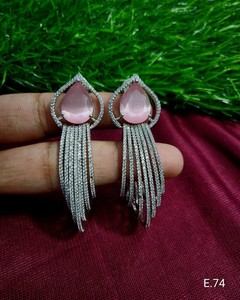 TRADITIONAL and FASHIONABLE AMERICAN DIAMOND CLASSIC STYLE <b>EARRINGS</b> and SLIVER PLATED for BIRTHDAY & CHRISTMAS GIFTS <b>EARRINGS</b> - Product Image 1
