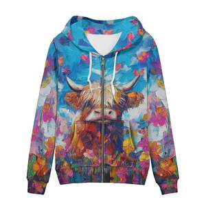 Sweat à capuche zippé intégral en polaire longue, camouflage personnalisé, le plus populaire, grande taille pour femme, décontracté, été, oversize, XXL, hiver - Product Image 4