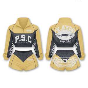 Women Solid Spring/Summer <b>Tracksuit</b> Set Custom Logo Two Piece Outfit Cotton Sportswear Casual Streetwear Gym Wear Fitness - Product Image 1