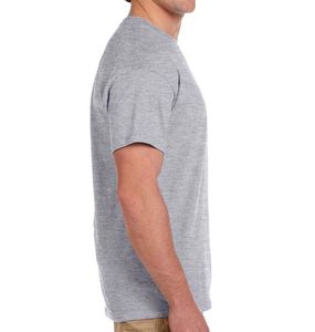 CAMISETA CLÁSICA DE HOMBRE DE ALGODÓN 100% DE MANGA CORTA, GRIS JASPEADO, CON LOGO FRONTAL, SUAVE, TRANSPIRABLE Y DE SECADO RÁPIDO - Product Image 3
