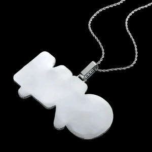 Colgante de letra grande personalizado de moissanita plateada, totalmente cubierto de circonitas, estilo Hip Hop, con acabado en oro amarillo, regalo brillante de moissanita - Product Image 1