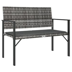 Banco de Jardín de Ratán PE Gris Resistente para 2 Personas, Colección de Bancos para Patio - Product Image 2