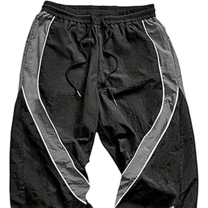 กางเกงกันลมไนลอนสำหรับผู้ชายกางเกงวิ่งออกกำลังกายแบบผูกเชือกเอวยางยืดกางเกงลำลองป้องกันรอยยับออกแบบโลโก้ได้ตามต้องการ - Product Image 2