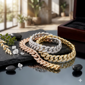 925 <b>Silver</b> Yellow Cuban Chain Link Bracelet with Moissanite Diamond 7MM Hip Hop Jewelry <b>for</b> <b>Men</b> and Women diamond luxury gifts - Product Image 5