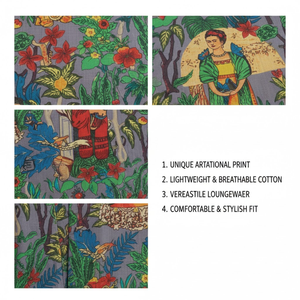 Robe kimono en coton faite à la main pour femme, col en V, manches longues, vêtement de nuit long, robe de nuit avec passepoil contrastant, 2 poches sur le devant - Product Image 6