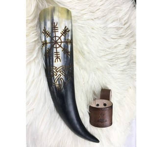 Jarra de Cerveza Vikinga de Cuerno, Hecha a Mano, Ecológica, con Diseño Religioso de Animales, Cuerno de Buey Natural, Vajilla Nórdica Medieval - Product Image 6