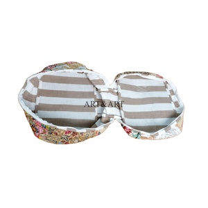 Ensemble de sacs en coton faits à la main pour femmes, imprimé floral, écologique, léger, trousse de maquillage, étui de toilette imperméable, sacs cosmétiques - Product Image 6