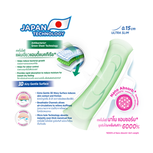 Sanita 3D Airy Gentle Ultra Slim, Toallas Sanitarias con Alas, 29cm, Nocturnas, Alta Absorbencia, Antibacterianas, Desechables, 10 Unidades - Product Image 4