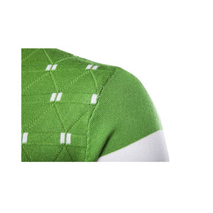 Sweat-shirt texturé premium pour homme |   Pull-over géométrique à trois panneaux vert émeraude et bleu marine, vêtement de sport urbain pour la salle de sport et l'entraînement, col en V - Product Image 3