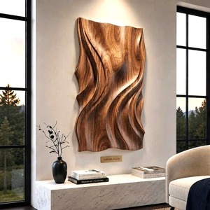 Arte Mural de Madera Moderno Orgánico, Escultura Abstracta de Madera, Decoración de Pared Japandi, Arte en Relieve de Madera Minimalista, Decoración de Pared Contemporánea - Product Image 2