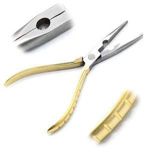 Alicates de pesca de punta larga con anillo dividido para pesca con mosca, de acero alemán dorado, instrumentos duraderos de aluminio para actividades al aire libre - Product Image 1