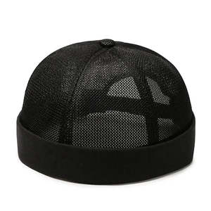Customizable Polyester Mesh Outdoor Adjustable Docker Beanie Six Panel <b>Brimless</b> Sailor <b>Cap</b> Breathable Lightweight Folded Cuff - Product Image 1