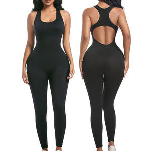 Mono de yoga de una pieza para chicas altas, con efecto fruncido en los glúteos, pantalones acampanados, ropa deportiva con logo personalizado - Product Image 6
