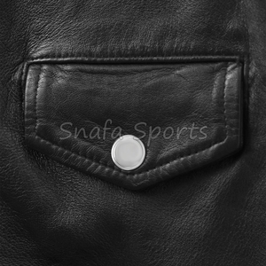 Men's Black Leather Jacket Classic Style Slim Fit Coat Winter Fashion Stylish Durable Outerwear for Men - Product Image 3