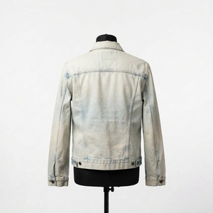 Veste en jean pour homme, grande taille, respirante, fermeture éclair, confortable, hiver, 100% coton, coupe-vent, séchage rapide - Product Image 3