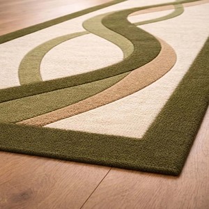Modern Green Wave <b>Runner</b> <b>Rug</b> Long Hallway Carpet Contemporary Abstract Floor Mat Non Slip Home Decor Accent Lux Style Chic Indoo - Product Image 6