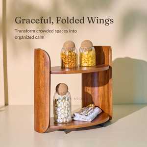 Affordable Wooden Display Rack for Kitchen Storage, <b>Spice</b> <b>Jars</b>, Crockery, Decorative Accessories and Small Household Items - Product Image 4