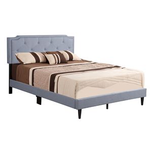Letto Matrimoniale Glory Furniture Deb G1123 FB Tutto in Uno, Imbottito Blu - Product Image 1