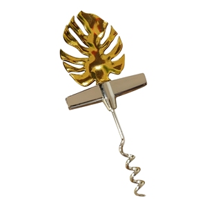 Wholesale Gold Metal Leaf Design Corkscrew in Low Price For Wedding Bar Restaurant Kitchen Utensils Drinkware Christmas - Product Image 1
