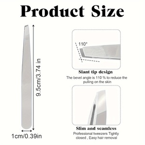 Precision Hair <b>Removal</b> <b>Tool</b> For Eyebrow Shaping Stainless Steel Eyebrow Tweezers <b>Pointed</b> Tip Slanted Modern Durable - Product Image 3