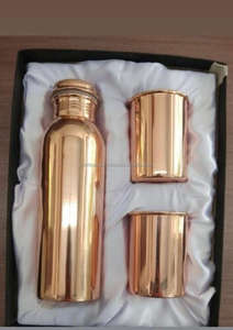 Handcrafted Stylish Religious Copper Water Bottle Durable Metal Drinkware Set with <b>Iron</b> Plating Elegant Gift Idea - Product Image 5