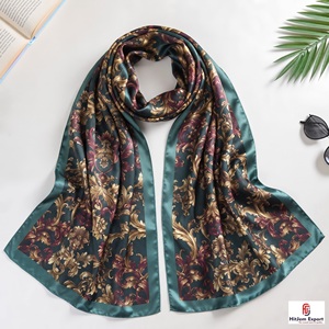 Écharpe longue imprimée de luxe en tissu doux, personnalisation de marque, étiquette blanche, faible MOQ, fabricant textile OEM ODM - Product Image 2