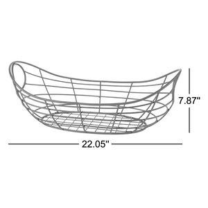 Panier de rangement en métal thermolaqué, bac organisateur en fil métallique durable pour étagère de cuisine - Product Image 2