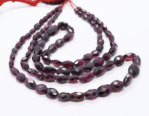 ลูกปัดโรโดไลต์การ์เนตทรงรีเหลี่ยมเพชรพลอย ขนาด 4x6-8x11 มม. ลูกปัดพลอยโรโดไลต์การ์เนตสีชมพูธรรมชาติ 16 นิ้ว ทรงรีเหลี่ยมเพชรพลอย - Product Image 1