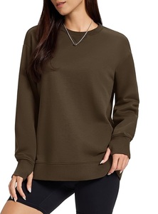 Sudadera de Algodón para Mujer, de Lujo, Manga Larga, Cuello Redondo, Hombros Caídos, Color Sólido, Cómoda, Talla Grande, del Mejor Precio, de Bangladesh - Product Image 1