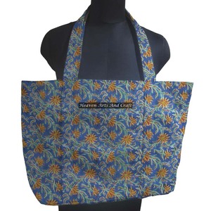 Sacs en toile imprimés en bloc écologiques imprimés à usage quotidien avec poignées en tissu sacs fourre-tout pour sac de transport de taille standard - Product Image 1