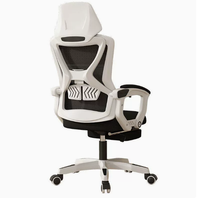 360 °   Chaise ergonomique pivotante moderne de haute qualité avec cadre en maille noire ou blanche personnalisable, dotée d'un repose-pieds