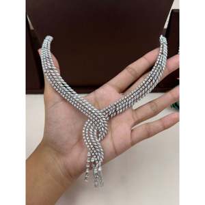 Indian Ethnic Tanu American Crystal Alloy Gold Plated Bridal & Wedding Necklace and Earring Set-Women's Fashion Jewelry - Product Image 2