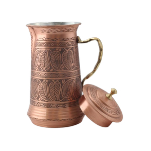 Carafe à eau en cuivre massif gravée de style turc personnalisable, idéale pour les hôtels, les restaurants et les cadeaux. - Product Image 5
