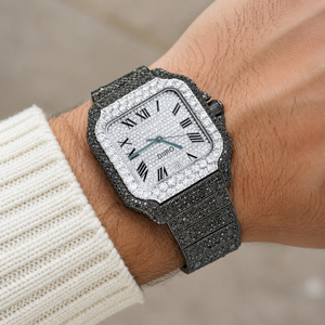 Montre Moissanite Iced Out avec cadran carré, bracelet en acier inoxydable, mouvement mécanique, montre-bracelet de luxe unisexe tendance - Product Image 6