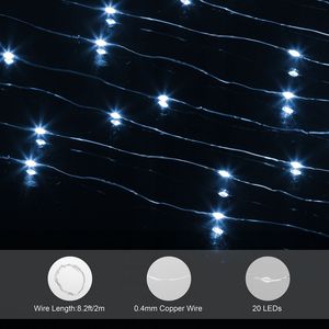 Confezione da 6 Luci a Stringa LED da 2 m (6,56ft) con 20 LED, Decorazione Stellata a Batteria, in Rame, per Feste, Costumi, Matrimoni, Festival - Product Image 3