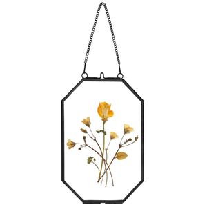Elegant Gold Metal Hanging Float <b>Frame</b> - Transparent Double Glass <b>Picture</b> <b>Frame</b> for Wedding Table Numbers, Pressed Petals <b>Frames</b> - Product Image 3
