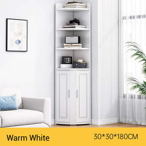 Étagère d'angle moderne laquée et durable, du sol au plafond, grande capacité, multifonctionnelle, pour petit salon - Product Image 3