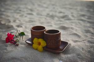 Ensemble de 3 tasses à boire en bois d'acacia faites à la main avec plateau, ensemble de tasses en bois, décoration pour la maison et la cuisine, cadeaux, ensemble de service en bois - Product Image 4