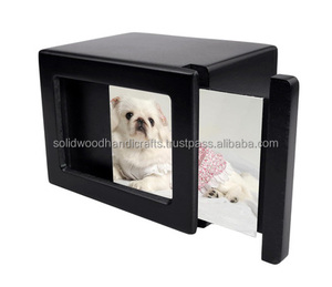 Cadre photo pour animaux de compagnie, urnes en bois, urnes funéraires faites à la main, urnes de souvenir de crémation de haute qualité - Product Image 5