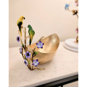 Magnifiques bols de service de luxe plaqués or de haute qualité, design oiseaux, pour la maison, l'hôtel, centre de table, fournitures décoratives - Product Image 1