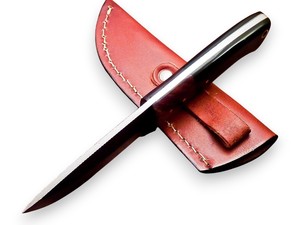 Couteau EDC à lame fixe personnalisé Nordic Forge, manche en bois de rose et micarta, étui en cuir, couteau en acier plein fil à personnaliser (OEM) - Product Image 3
