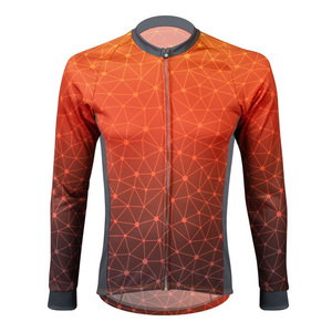 Maillots de cyclisme respirants unisexes pour adultes, mélange de spandex antibactérien, manches longues, logo personnalisé sur le devant, personnalisable - Product Image 1