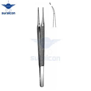 Suturing Micro Forceps <b>12</b> cm / 4-3/4 Inch Curved with 0.3 mm Tip and 1:2 Teeth Stainless Steel Microsurgical Instrument - Product Image 5